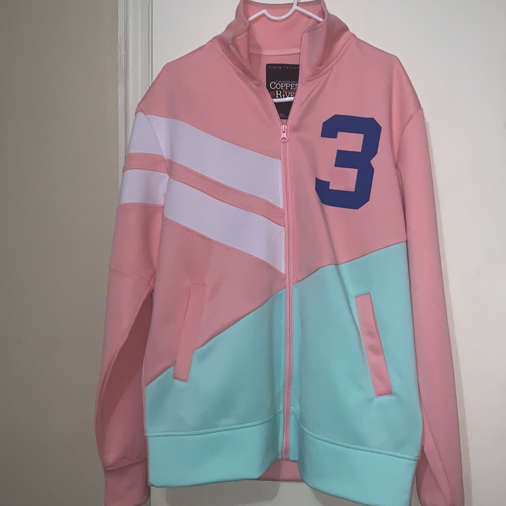 Copper Rivet ! Track jacket | Men size medium | pink-blue